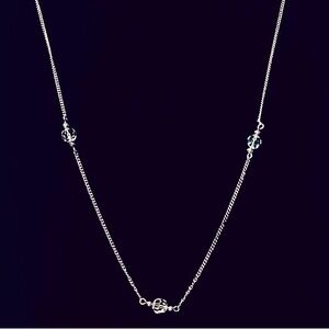 Avon Silver Necklace with Beaded Accents